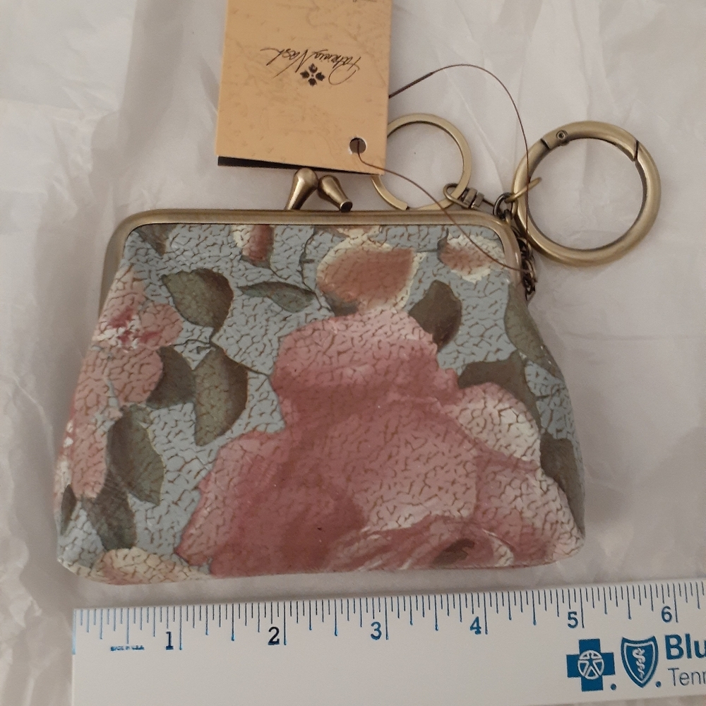 Patricia Nash Leather coin purse keychain